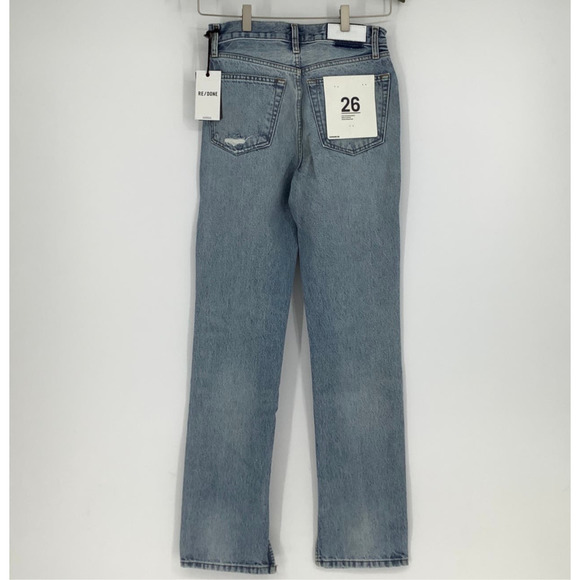 NEW! RE/DONE Size 26 70s High Rise Skinny Boot Cut Opal Indigo Jeans $315 I9-14 - Picture 3 of 10